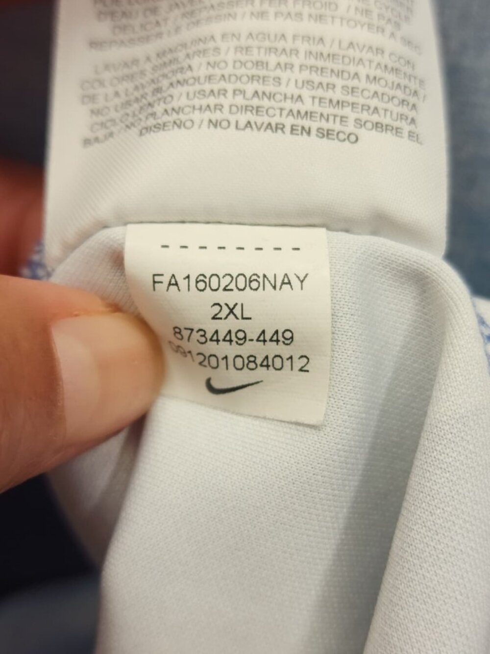 Nike Golf Dri Fit Polo XXL Blue Striped Athletic Casual Performance - Picture 6 of 11